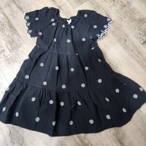Cat & Jack Black Floral Dress Girls Mefium 8